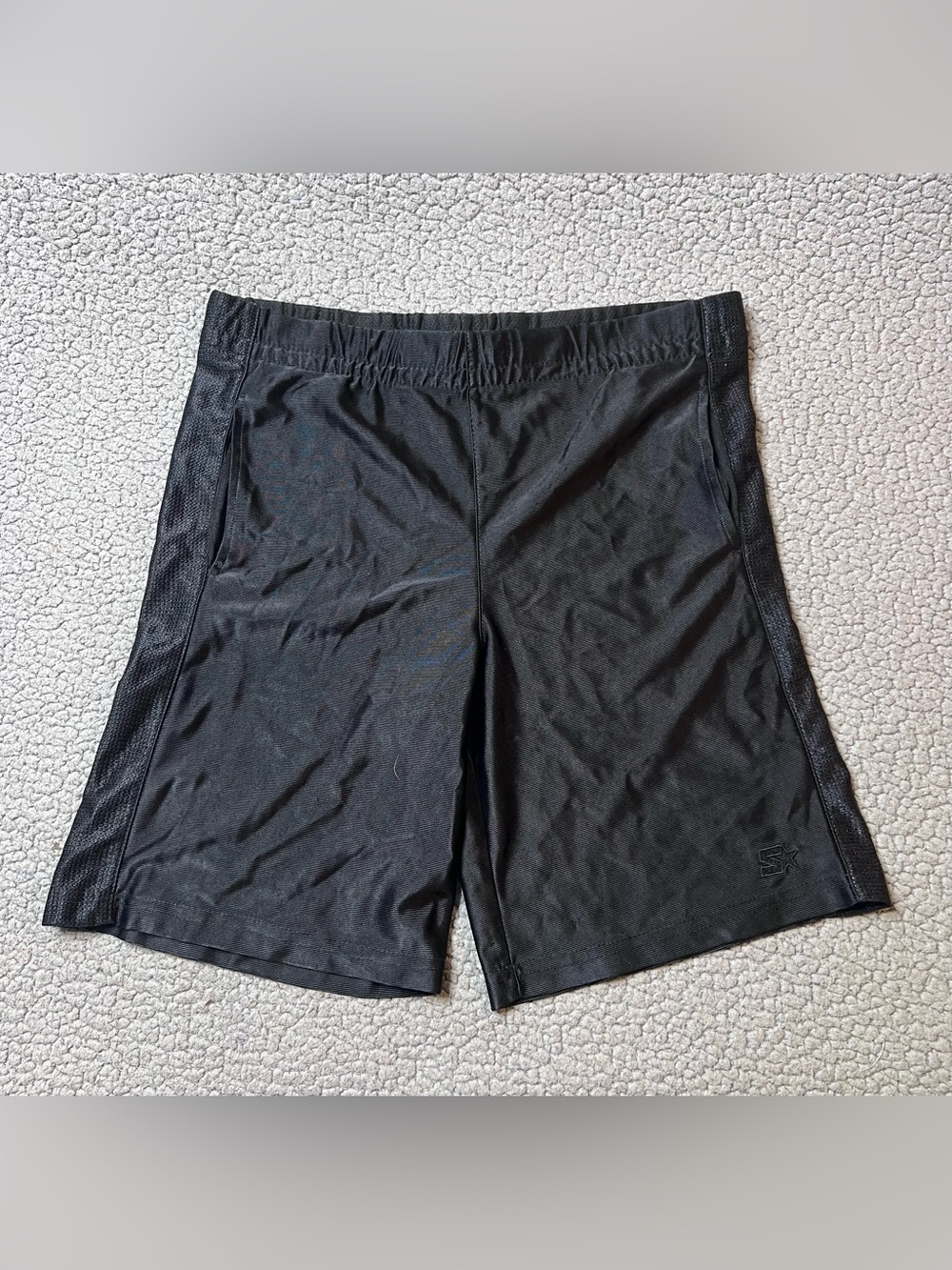 Starter Boys Black Mesh Breathable Basketball Shorts L 10-12 7" Inseam